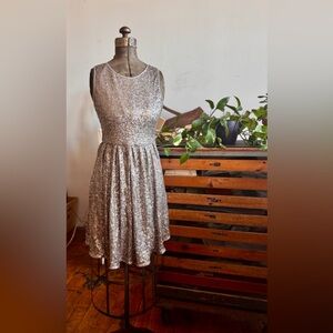 Silver Sequined Party Dress